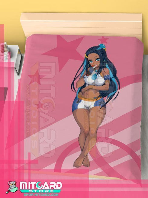 POKEMON SWORD & SHIELD Nessa - Bed Sheet or Duvet Cover Anime videogame - Flat bed sheet / 120cm x 200cm / Poplin - 3